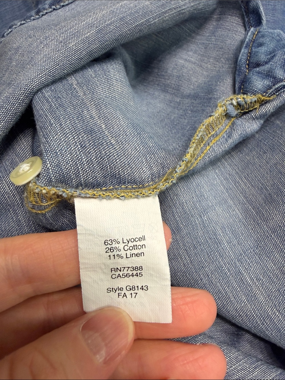 J. Crew Chambray Short-Sleeve Button Front Top - Light Blue - Picture 8 of 11